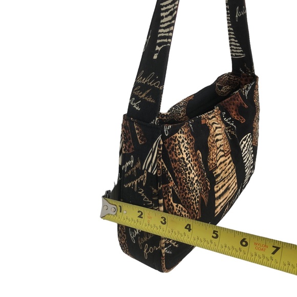 Susan Graver Animal Print Purse in Fabric Vintage Shoulder Bag with Zip Closure - Picture 5 of 8